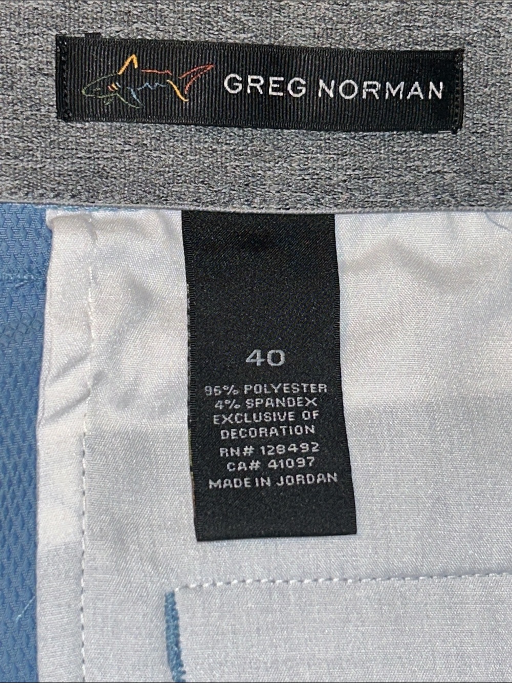 Greg Norman Collection Sky Blue Flat-Front Performance Shorts - Picture 7 of 7